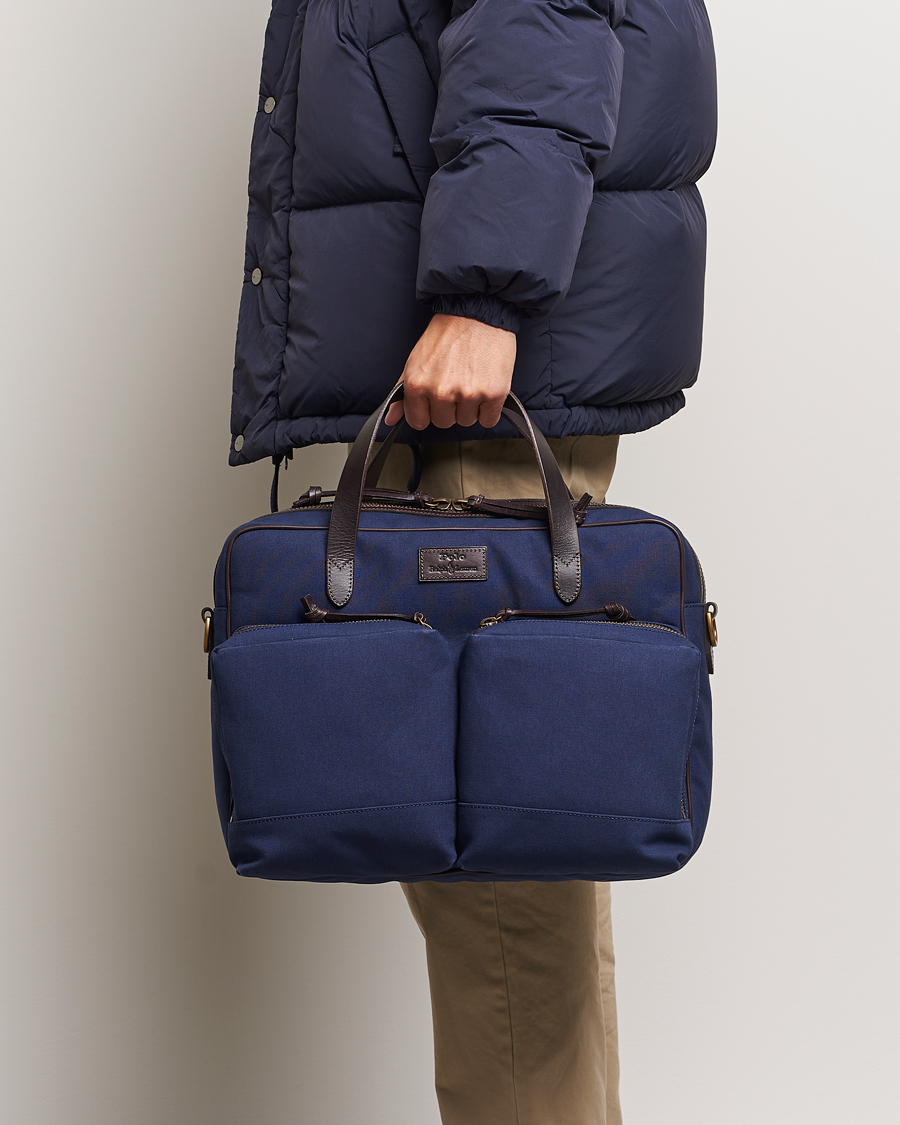 Heren |  | Polo Ralph Lauren | Commuter Canvas Messenger Bag Newport Navy/Dk Brown