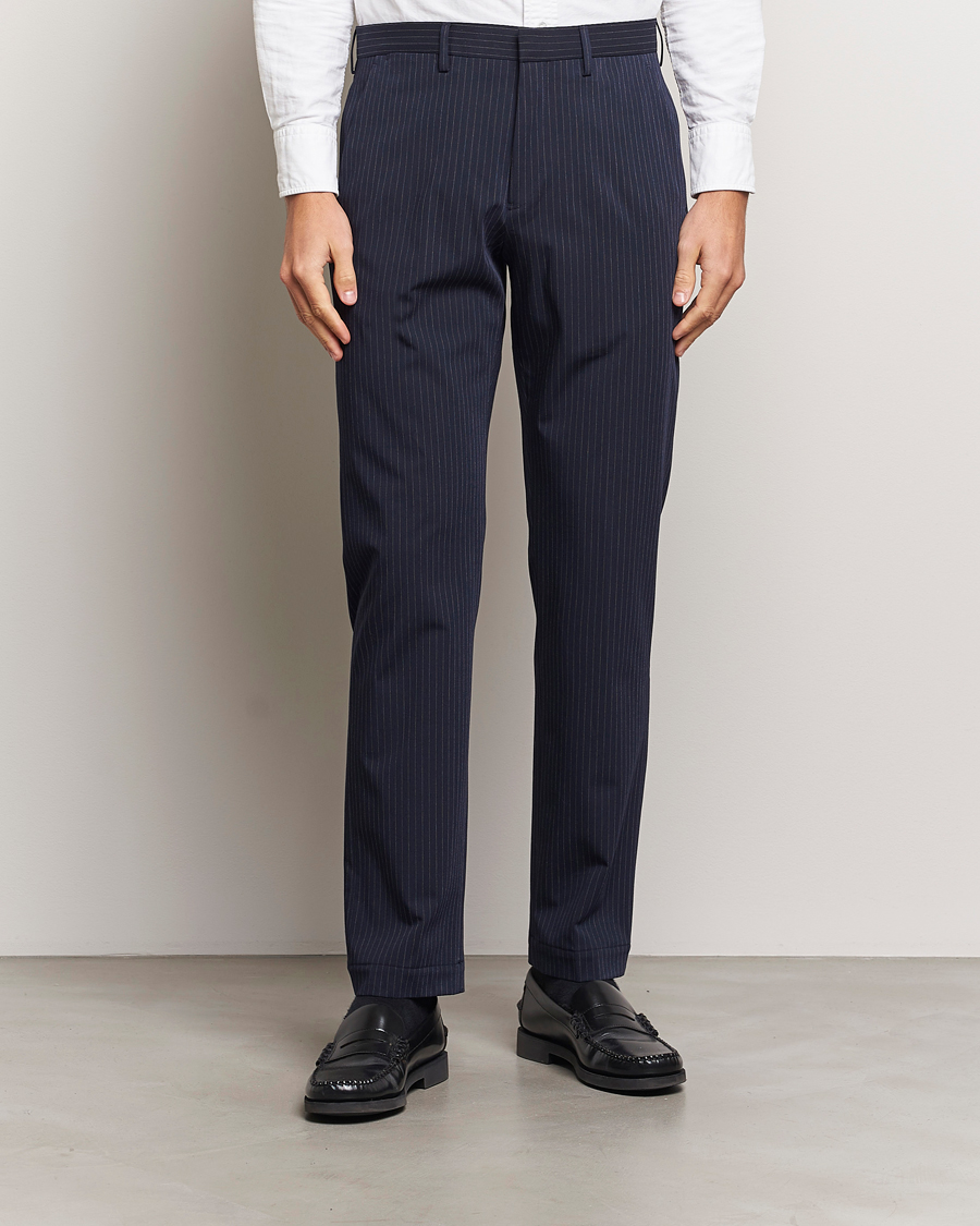 Heren |  | Polo Ralph Lauren | Straight Fit Hudson Pinstripe Pants Navy