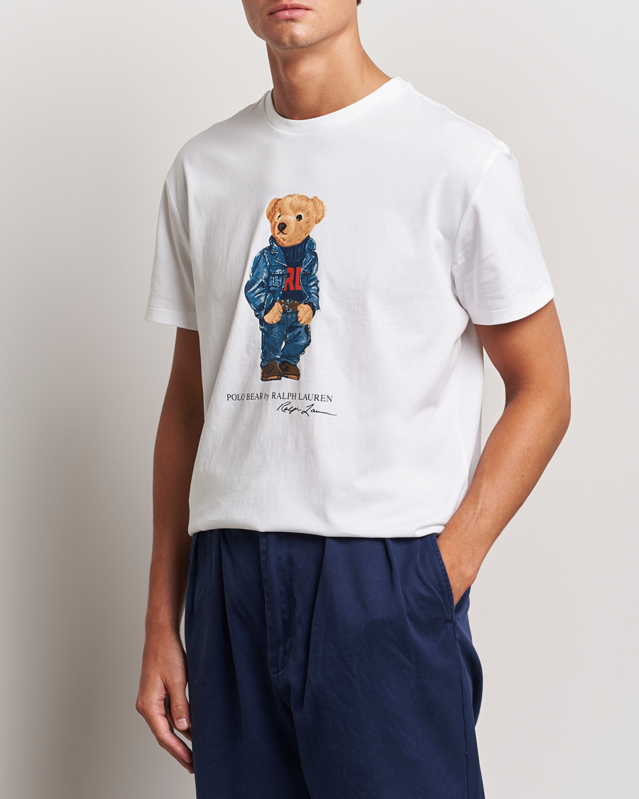 Heren |  | Polo Ralph Lauren | Crew Neck T-Shirt White Denim Bear