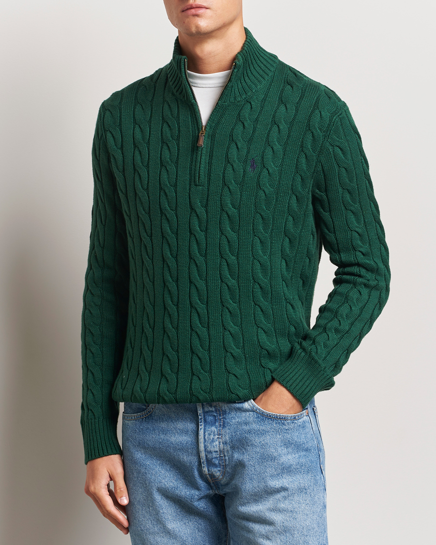 Heren |  | Polo Ralph Lauren | Cotton Cable Half Zip Vintage Pine