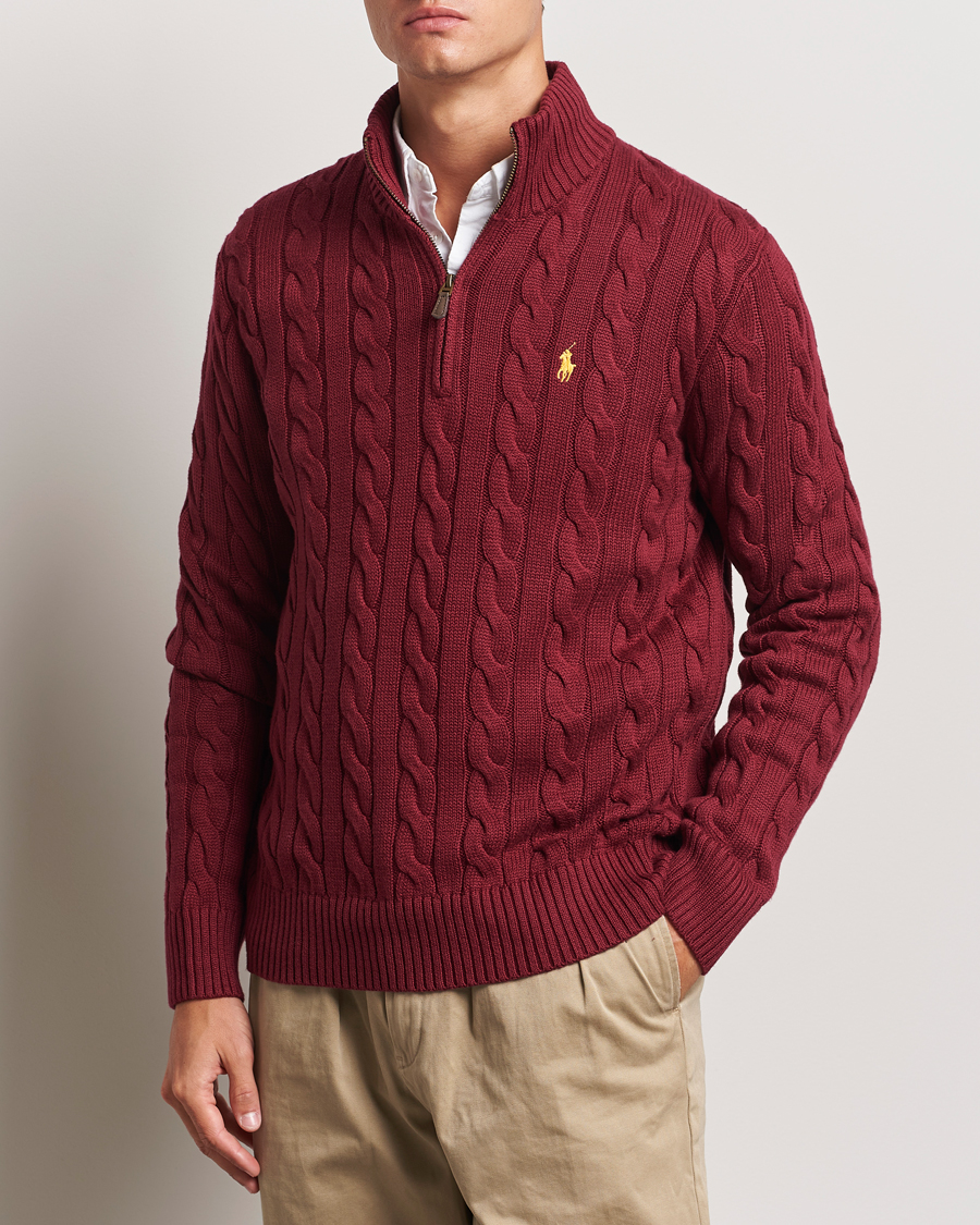 Heren |  | Polo Ralph Lauren | Cotton Cable Half Zip Red Carpet