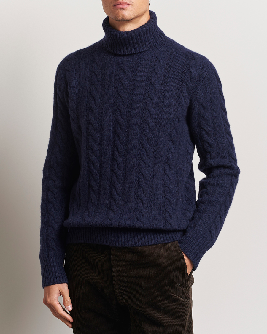 Heren |  | Polo Ralph Lauren | Wool/Cashmere Cable Rollneck Hunter Navy