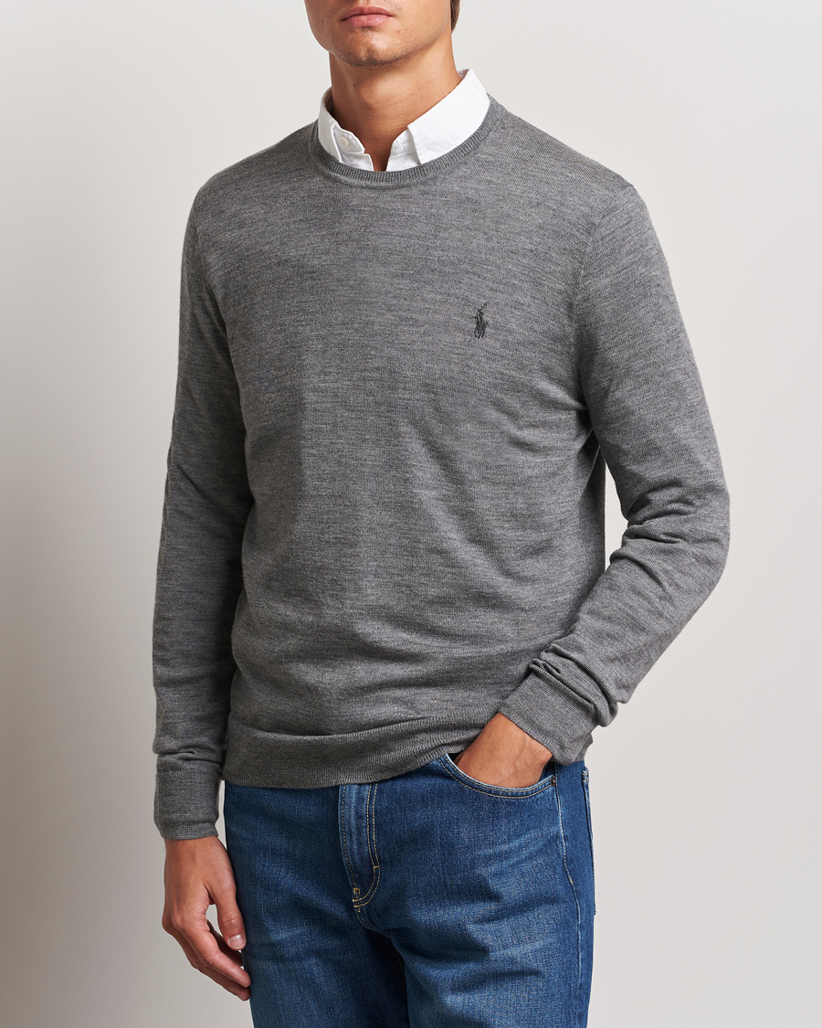 Heren |  | Polo Ralph Lauren | Merino Crew Neck Pullover Fawn Grey Heather