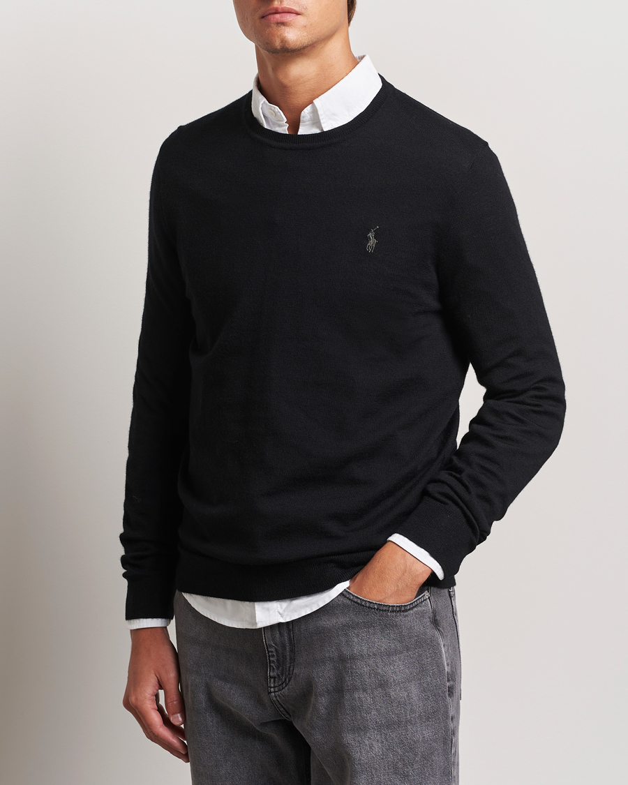 Heren |  | Polo Ralph Lauren | Merino Crew Neck Pullover Polo Black