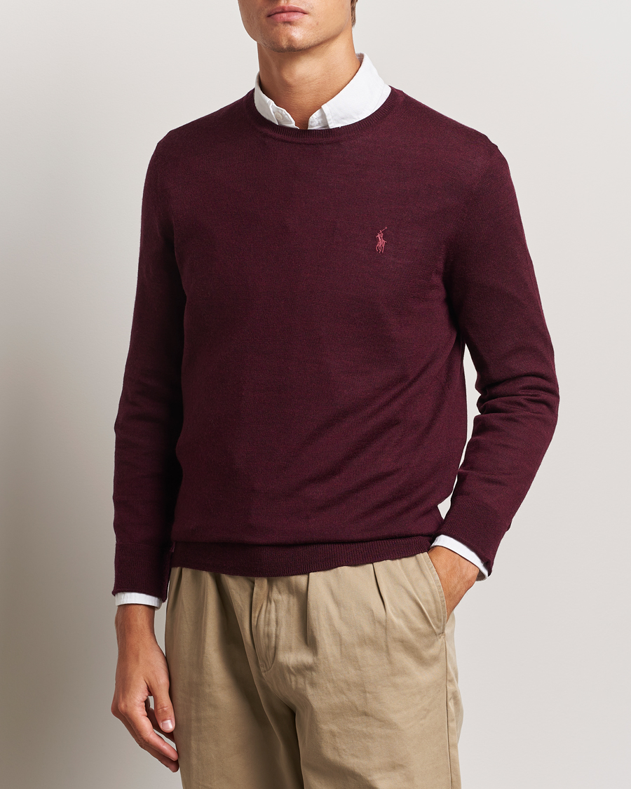 Heren |  | Polo Ralph Lauren | Merino Crew Neck Pullover Aged Wine Heather