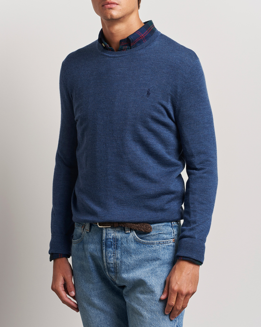 Heren |  | Polo Ralph Lauren | Merino Crew Neck Pullover Rustic Navy Heather