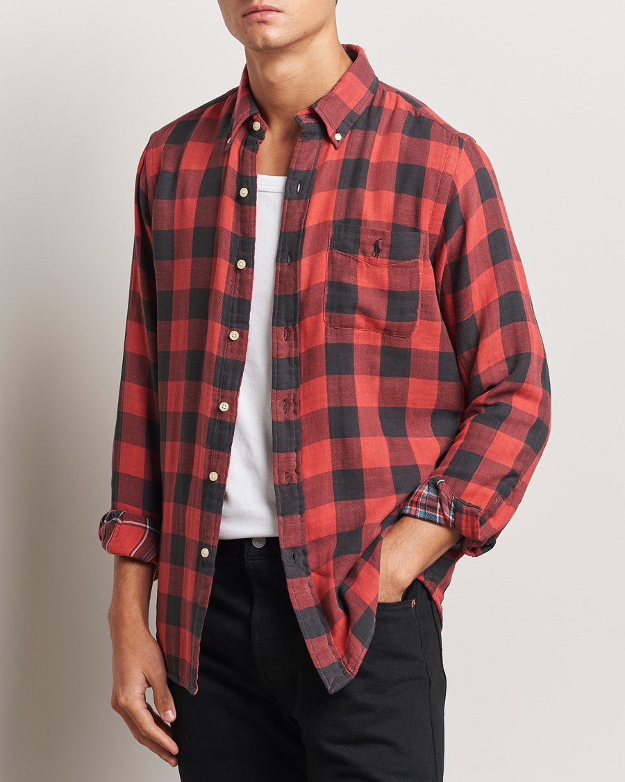 Heren |  | Polo Ralph Lauren | Double Face Custom Fit Check Shirt Red/Black