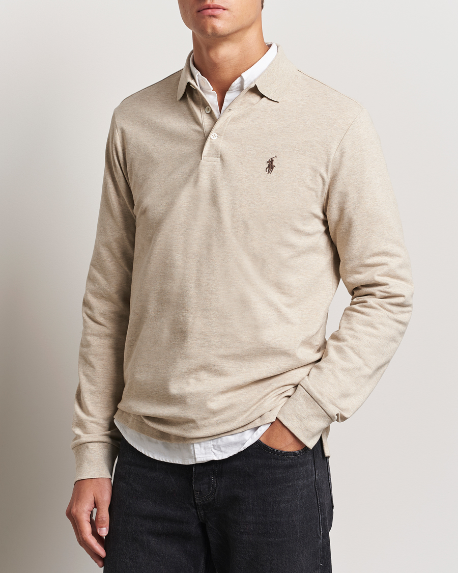 Heren |  | Polo Ralph Lauren | Custom Slim Fit Long Sleeve Polo Expedition Dune Heather