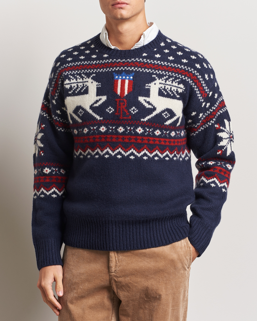 Heren |  | Polo Ralph Lauren | Raindeer Wool Sweater Navy Combo