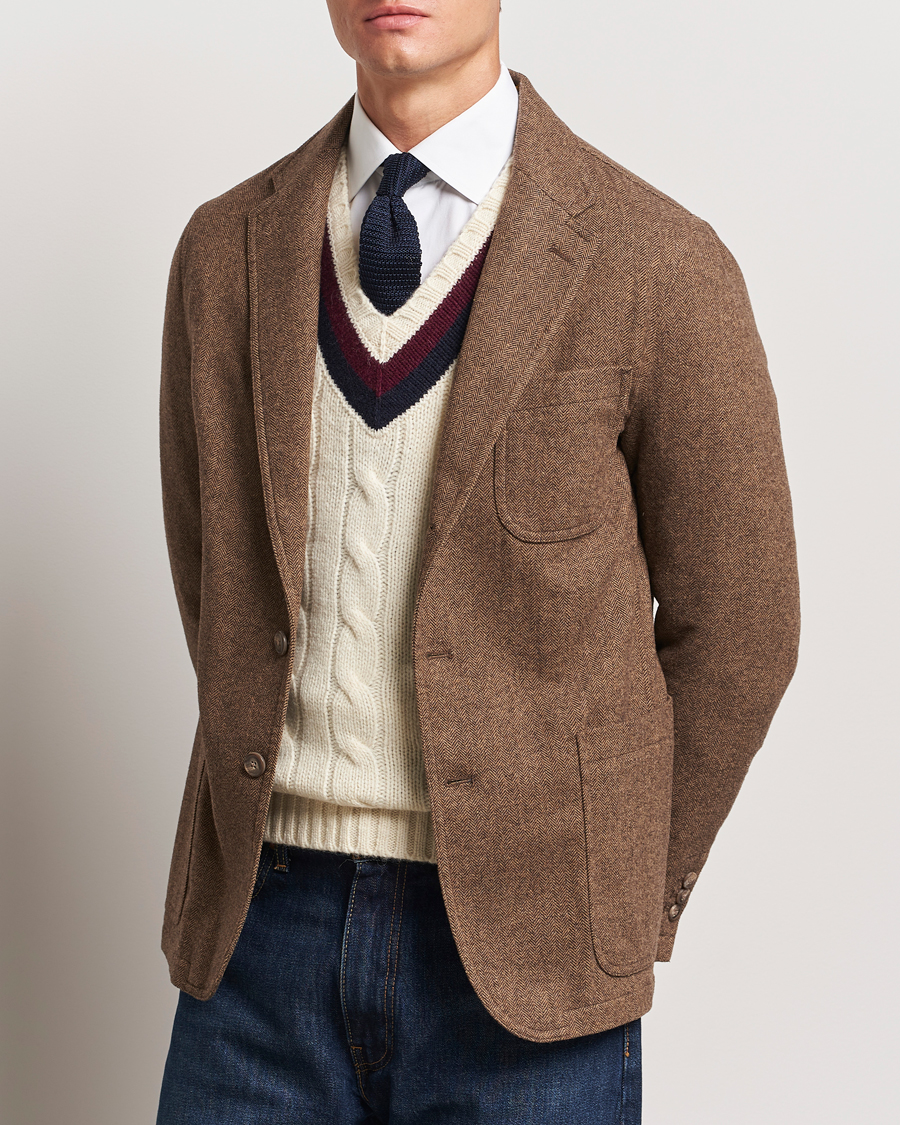 Heren |  | Polo Ralph Lauren | Classic Herringbone Sportcoat Brown/Tan