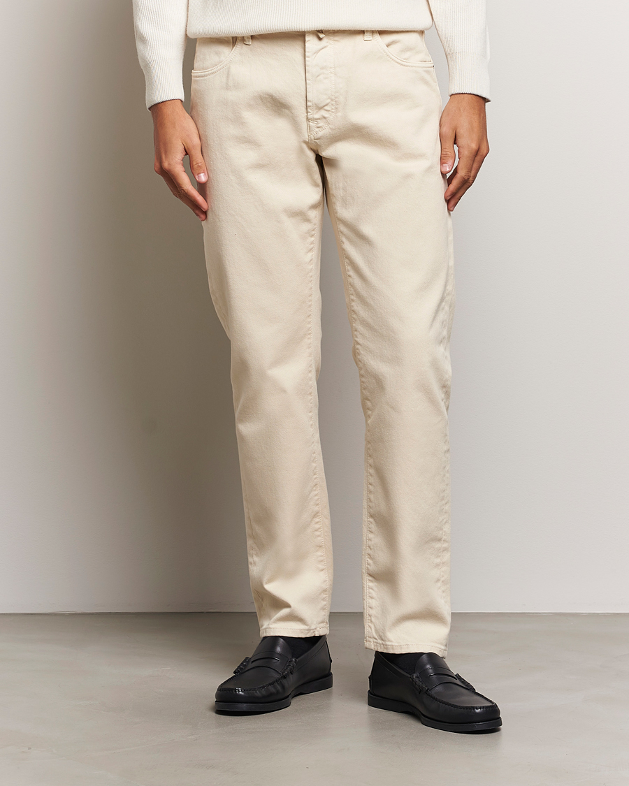 Heren |  | Incotex | 5-Pocket Bull Denim Pants Off White