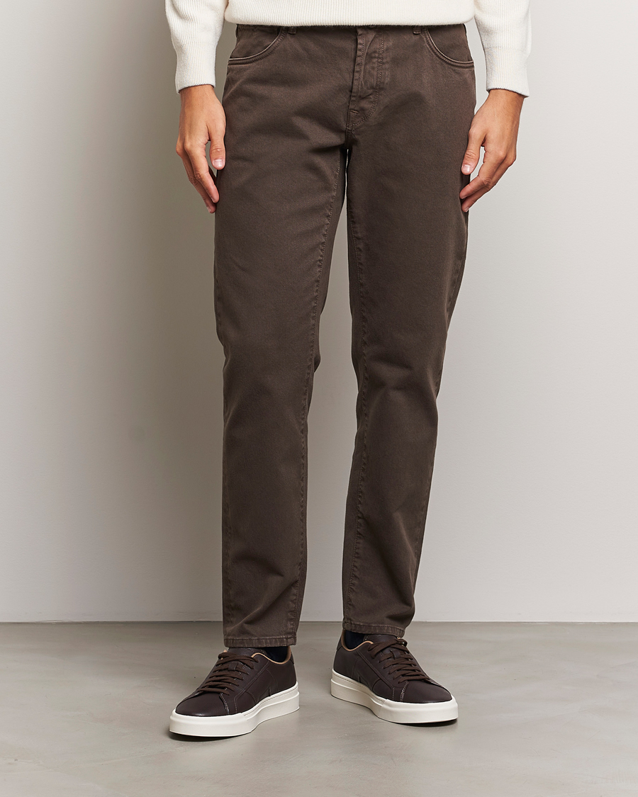 Heren |  | Incotex | 5-Pocket Bull Denim Pants Dark Brown