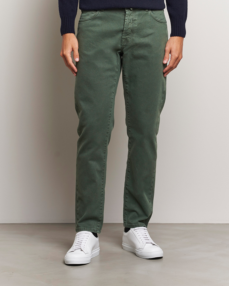 Heren |  | Incotex | 5-Pocket Bull Denim Pants Dark Green