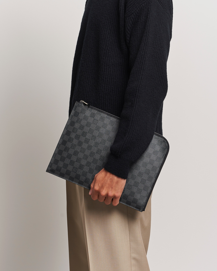 Heren | Louis Vuitton Pre-Owned | Louis Vuitton Pre-Owned | Poche Joule GM Clutch Bag Damier Graphite 