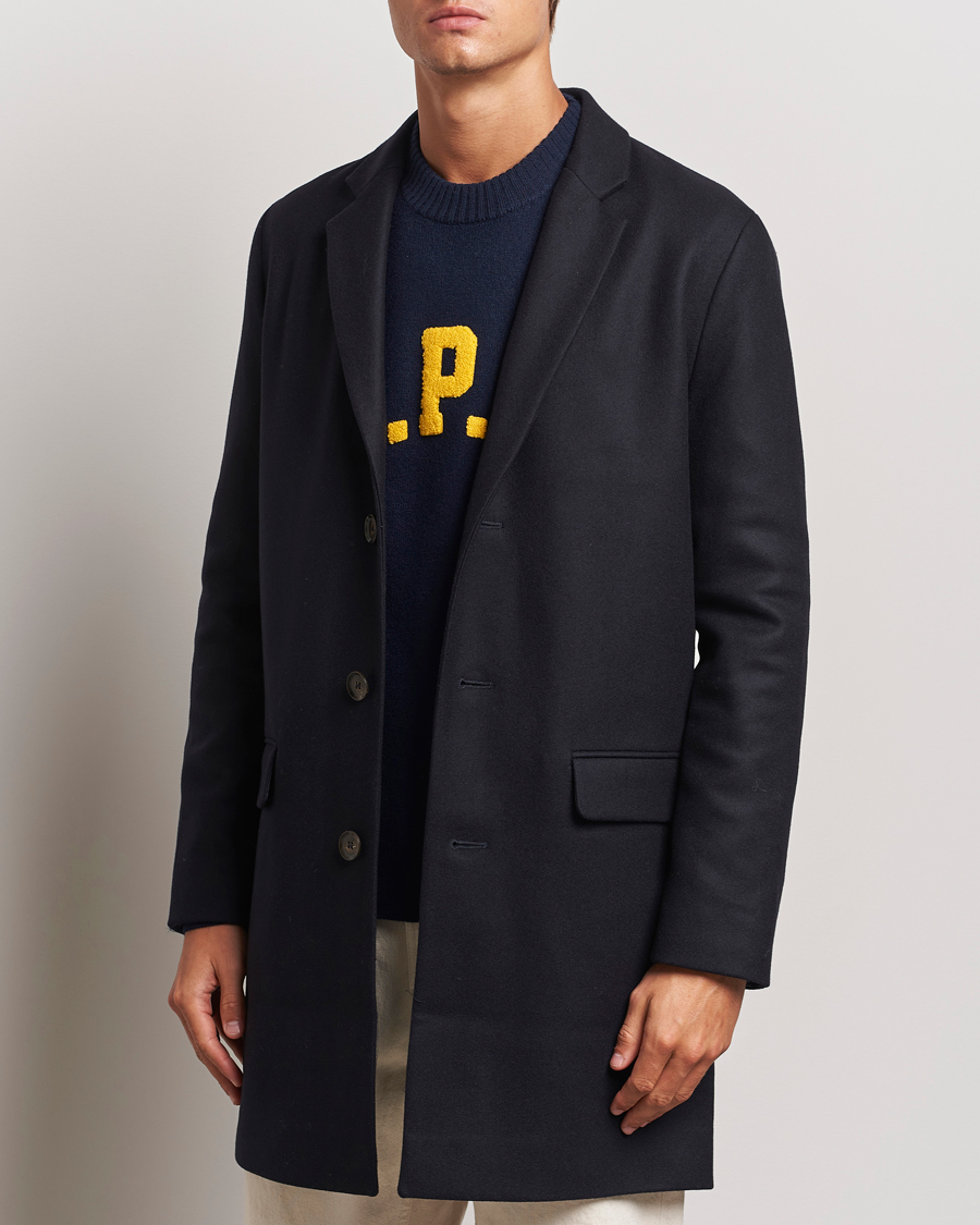 Heren | Nieuws | A.P.C. | Visconti Wool/Cashmere Coat Dark Blue