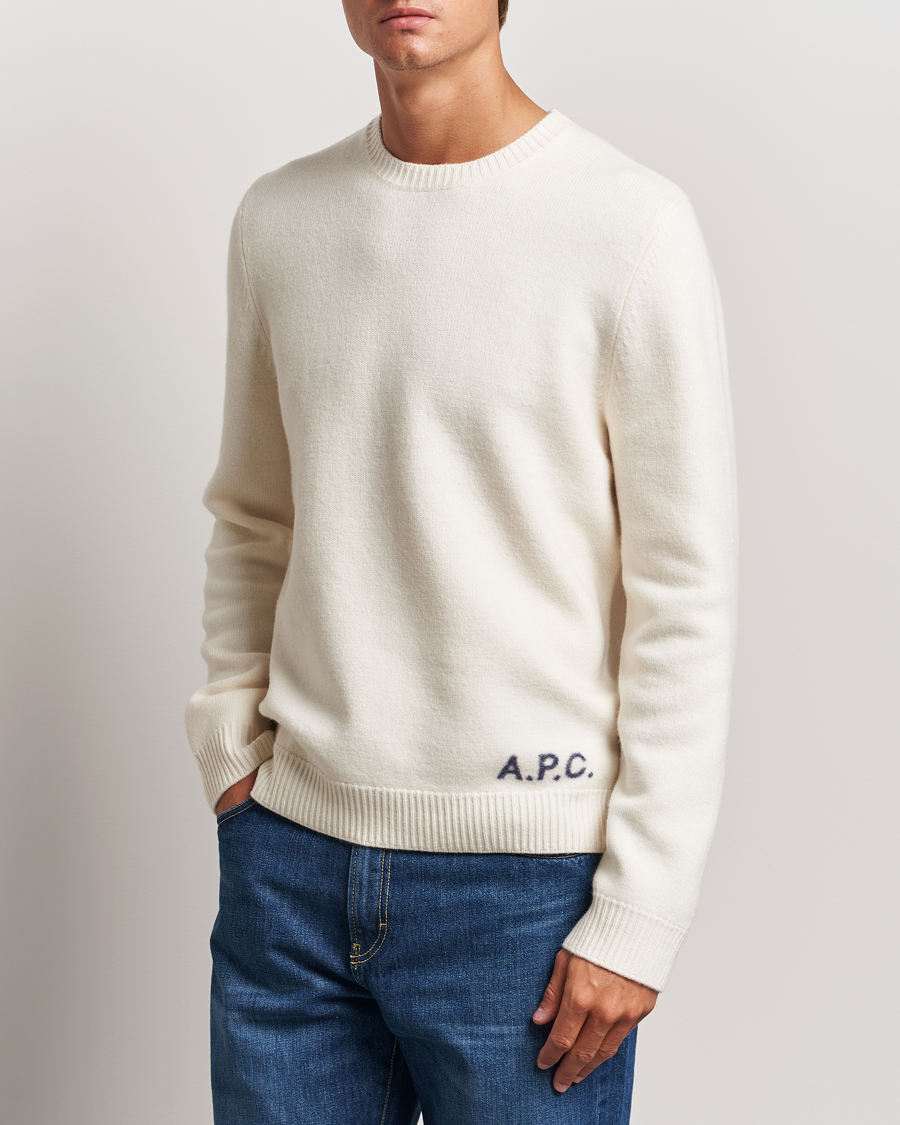 Heren | Truien | A.P.C. | Edward Merino Wool Sweater Ecru