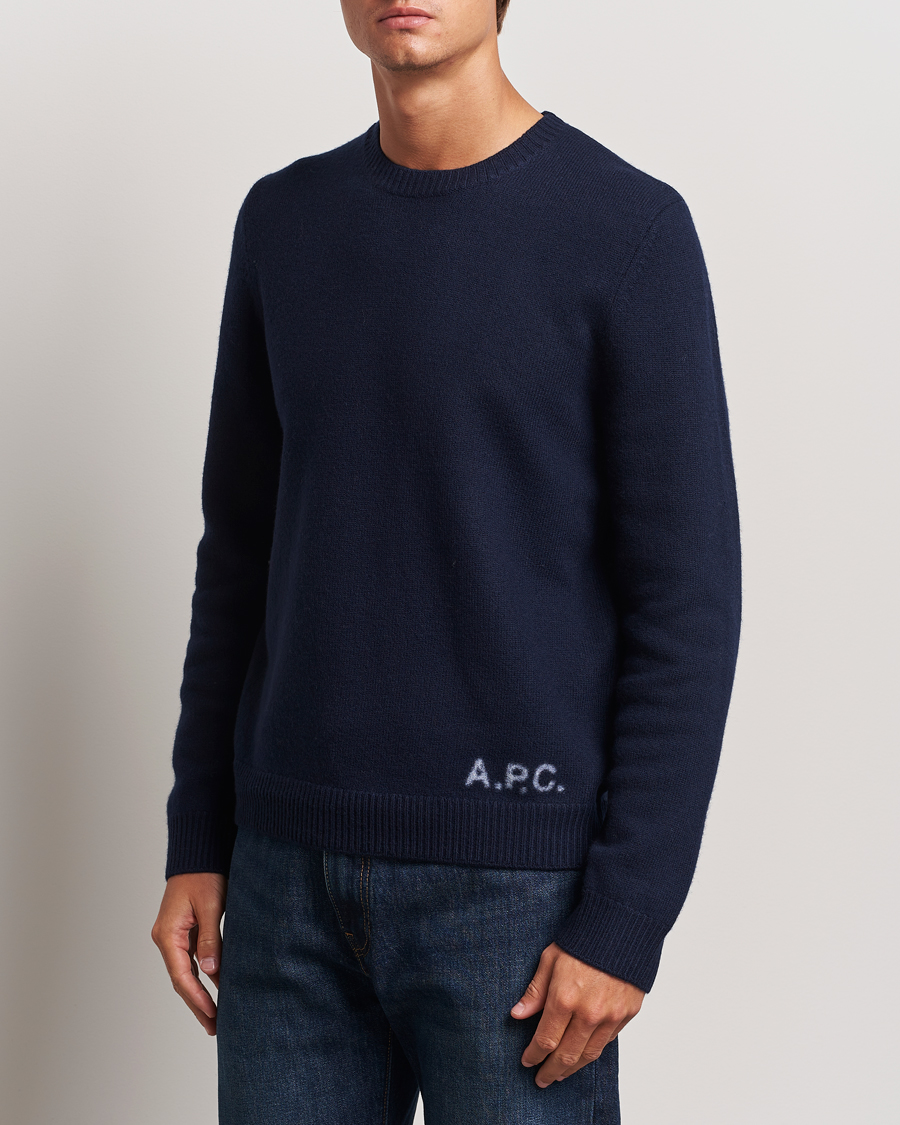 Heren |  | A.P.C. | Edward Merino Wool Sweater Dark Navy