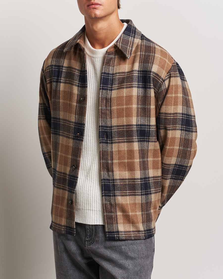 Heren |  | A.P.C. | Bobby Wool Checked Overshirt Beige Check