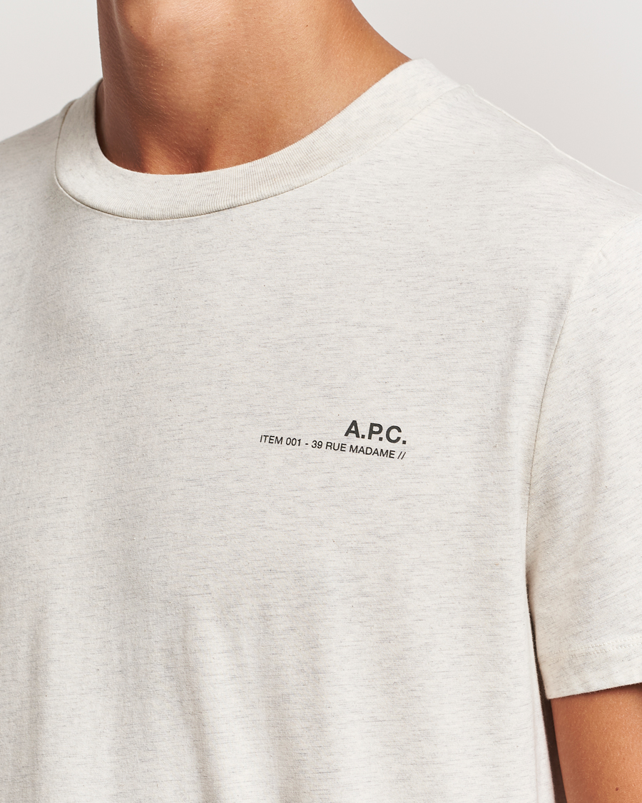 A.P.C. Item T Shirt Ecru Chine Man CareOfCarl