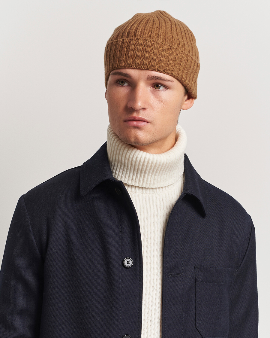 Heren |  | Amanda Christensen | Rib Knitted Cashmere Cap Nougat