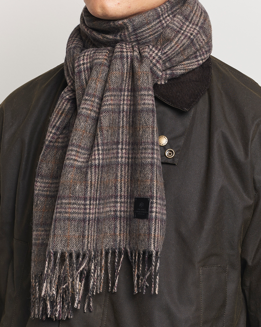 Heren |  | Amanda Christensen | Merino Wool Glencheck Scarf Grey