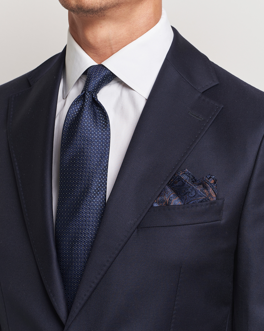 Heren | Smart casual | Amanda Christensen | Box Set Silk 8 cm Tie And Pocket Square Navy