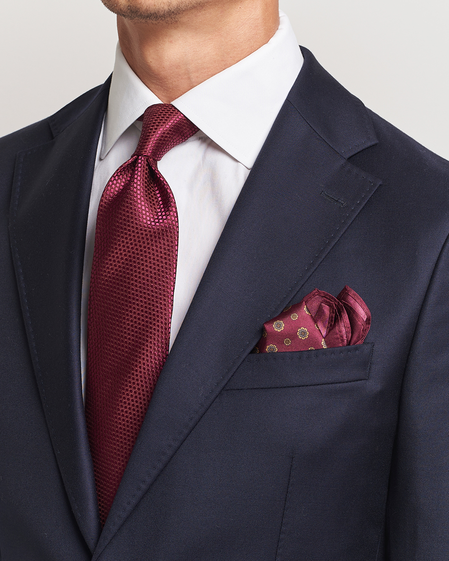 Heren | Smart casual | Amanda Christensen | Box Set Silk 8 cm Tie And Pocket Square Bordeaux