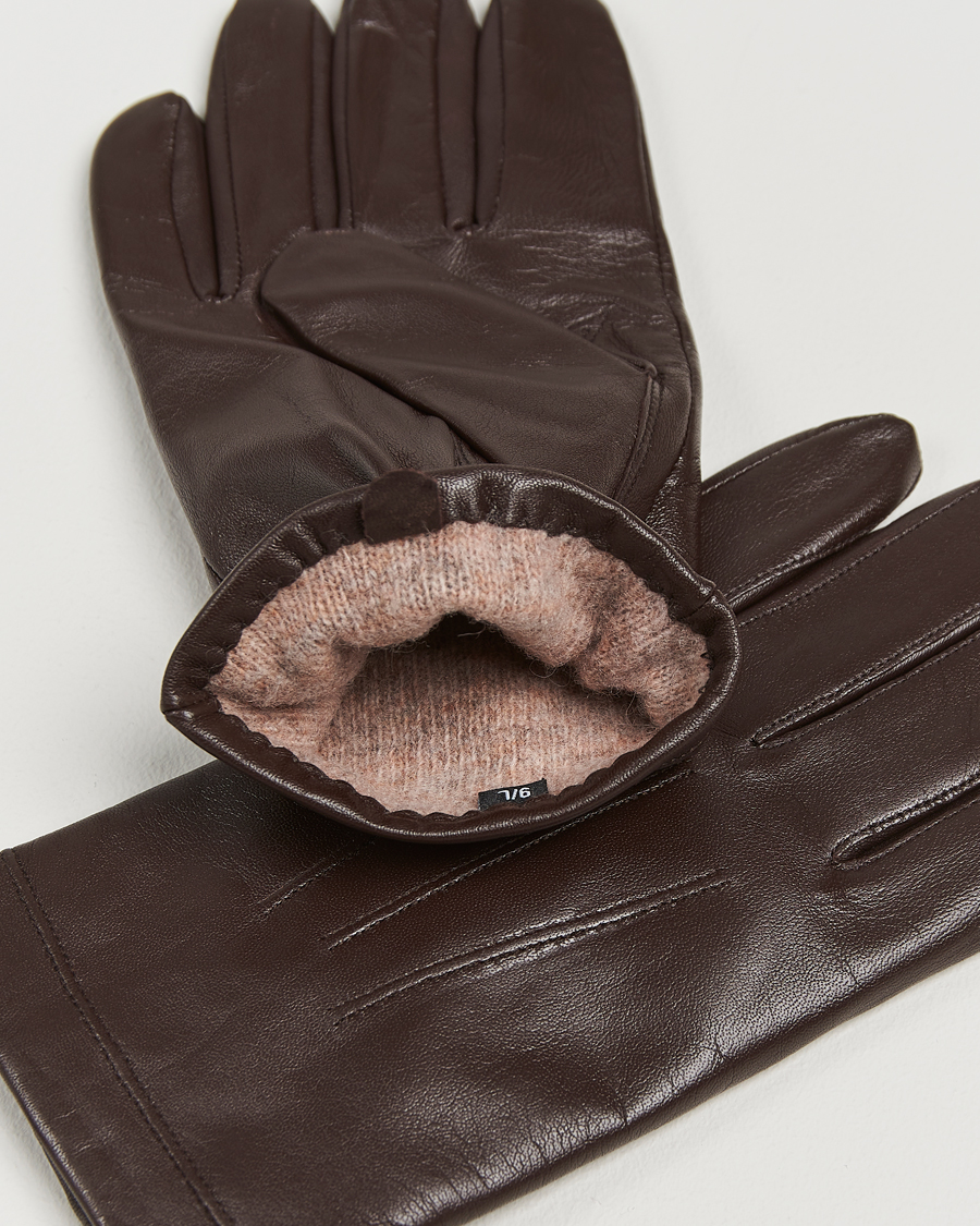 Heren |  | Amanda Christensen | Lined Leather Gloves Brown