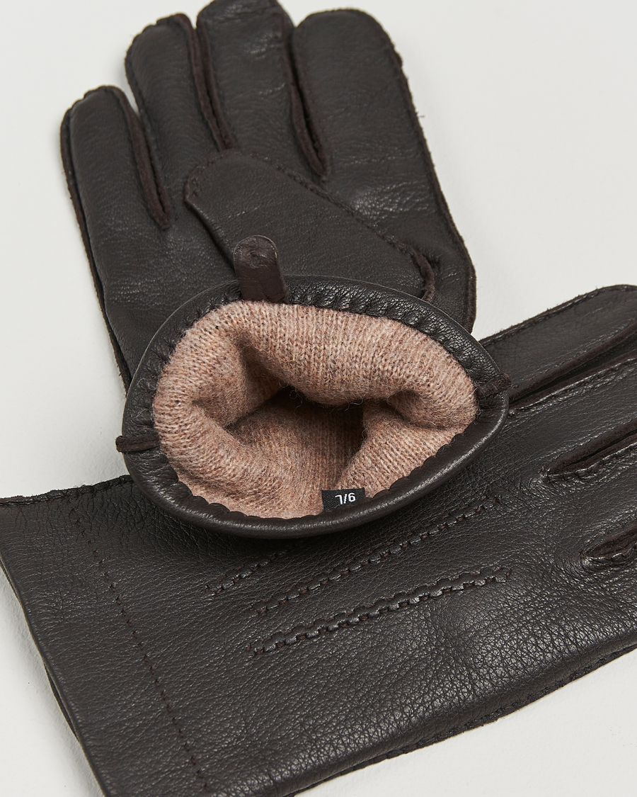 Heren | Handschoenen | Amanda Christensen | Lined Deerskin Gloves Brown