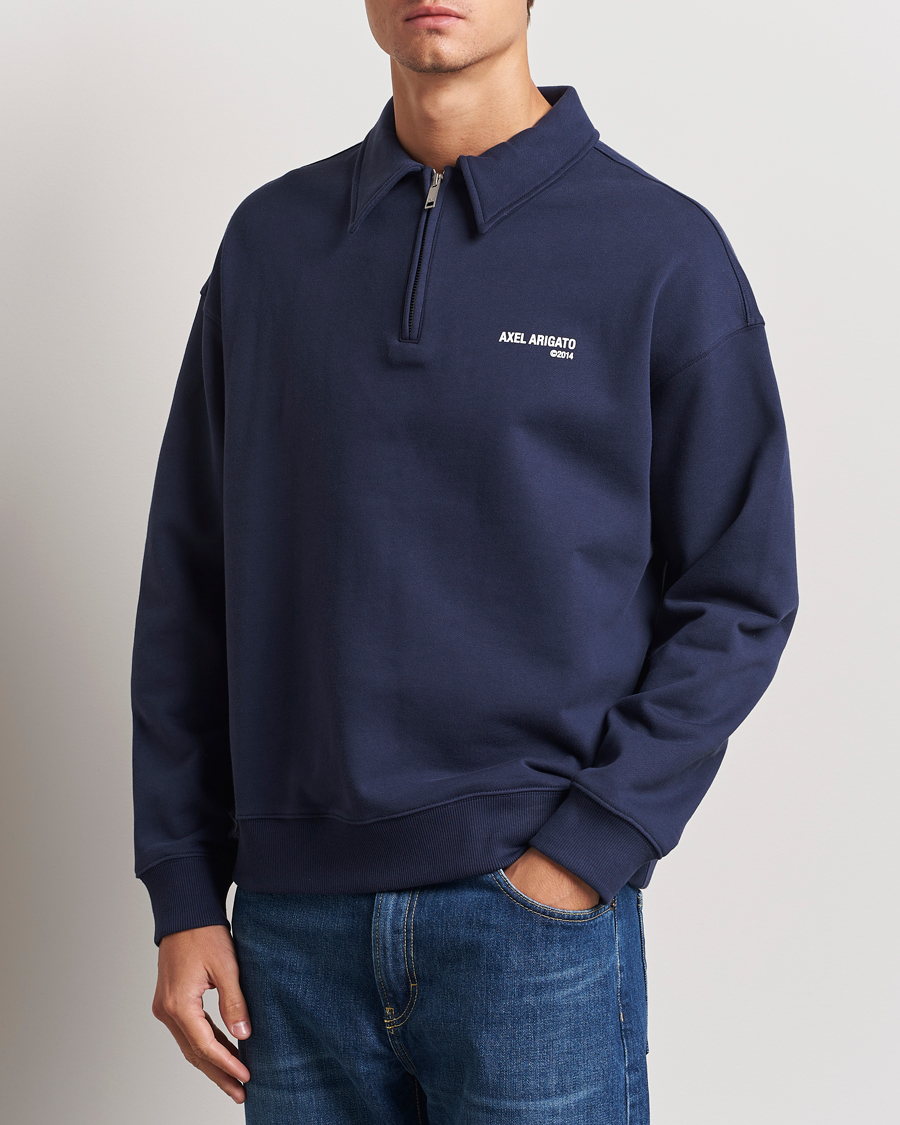 Heren |  | Axel Arigato | Remi Half Zip Sweater Navy