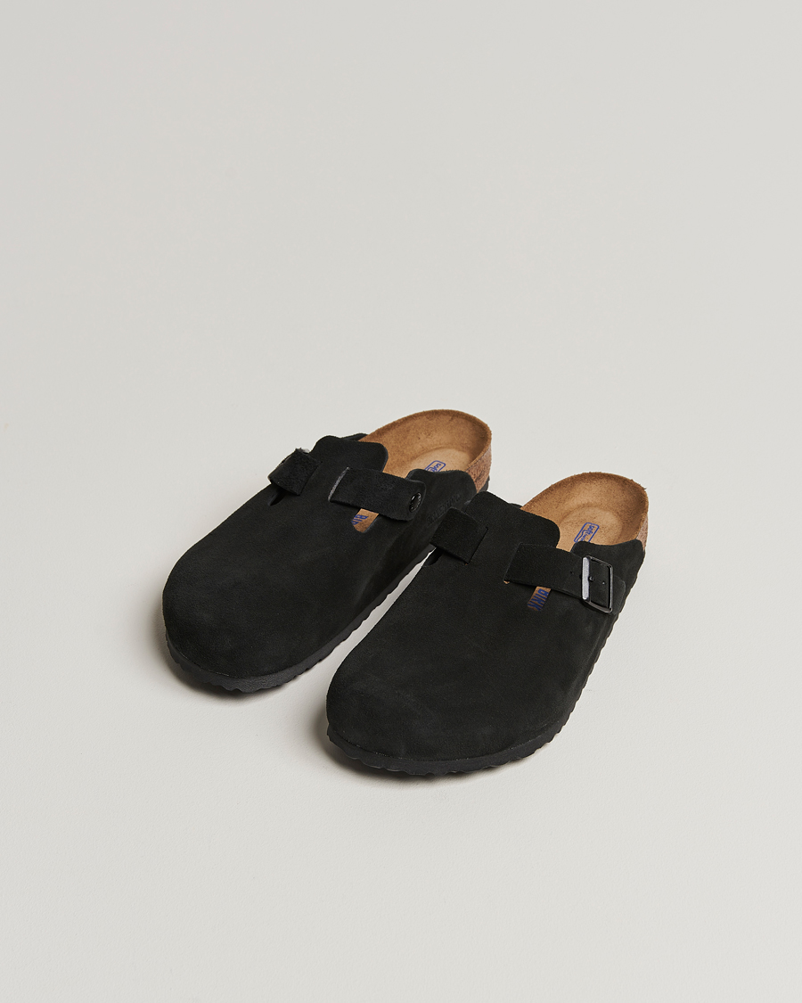 Heren |  | BIRKENSTOCK | Boston Soft Footbed Black Suede