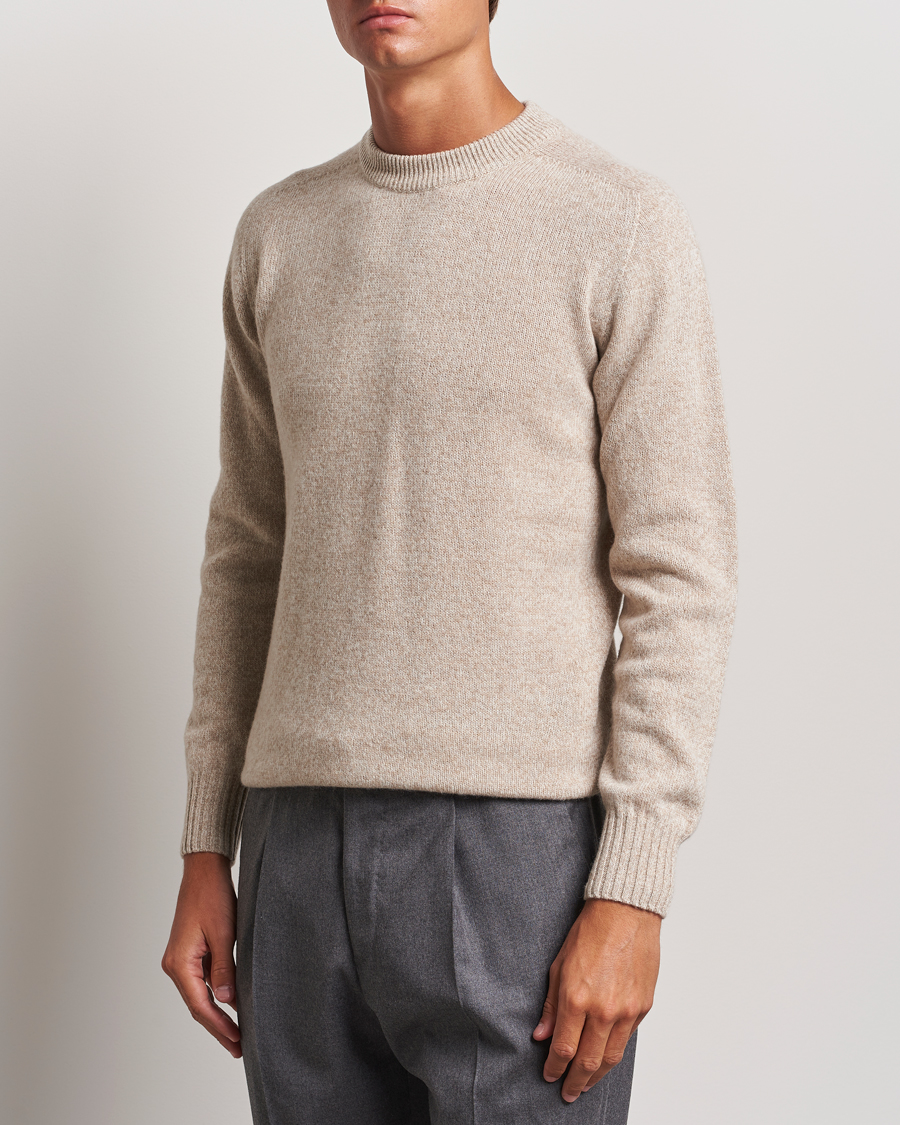 Heren | Truien | Altea | Wool/Cashmere Crew Neck Pullover Beige Melange