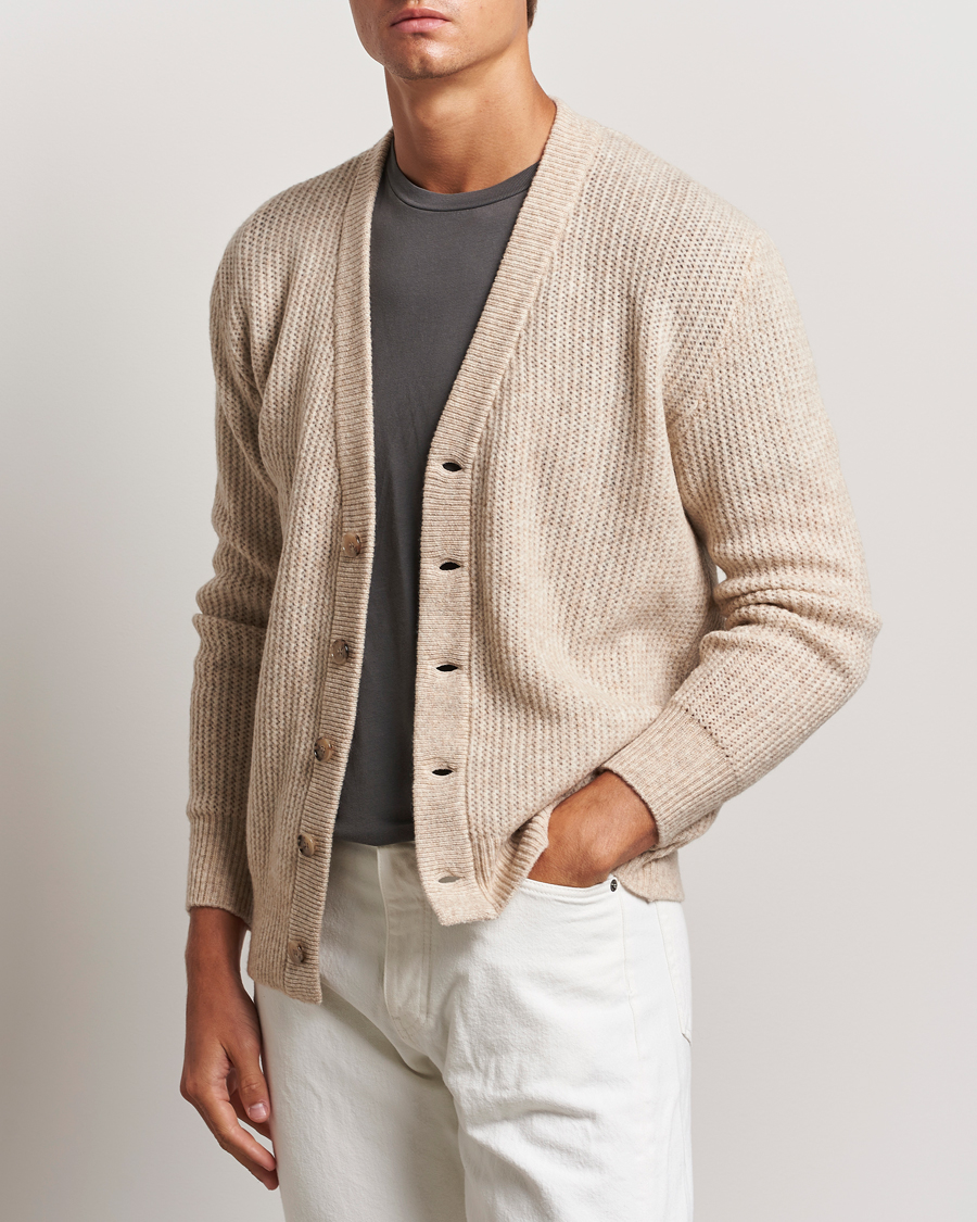 Heren |  | Altea | Soft Rib Stich Cardigan Cream