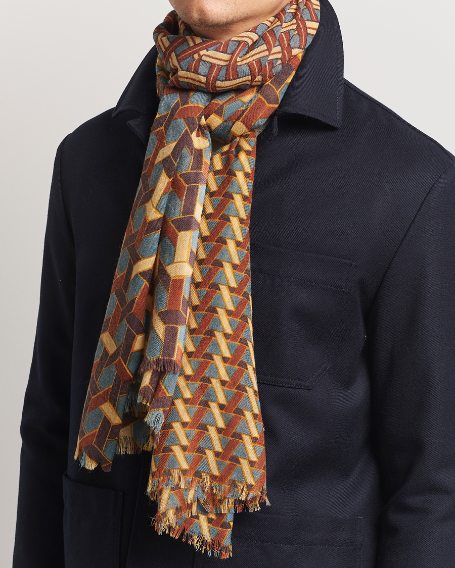 Heren |  | Altea | Printed Wool Scarf Orange