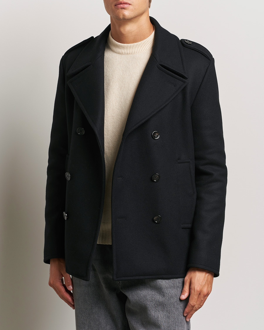 Heren | Herfstjassen | Dondup | Wool Peacoat Black