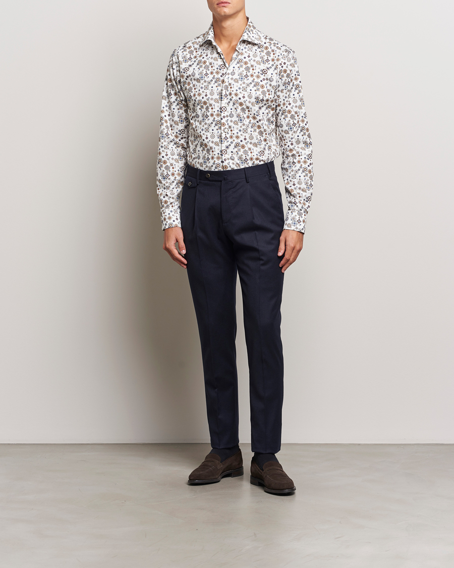 Heren |  | Eton | Slim Fit Signature Twill Printed Shirt Multi