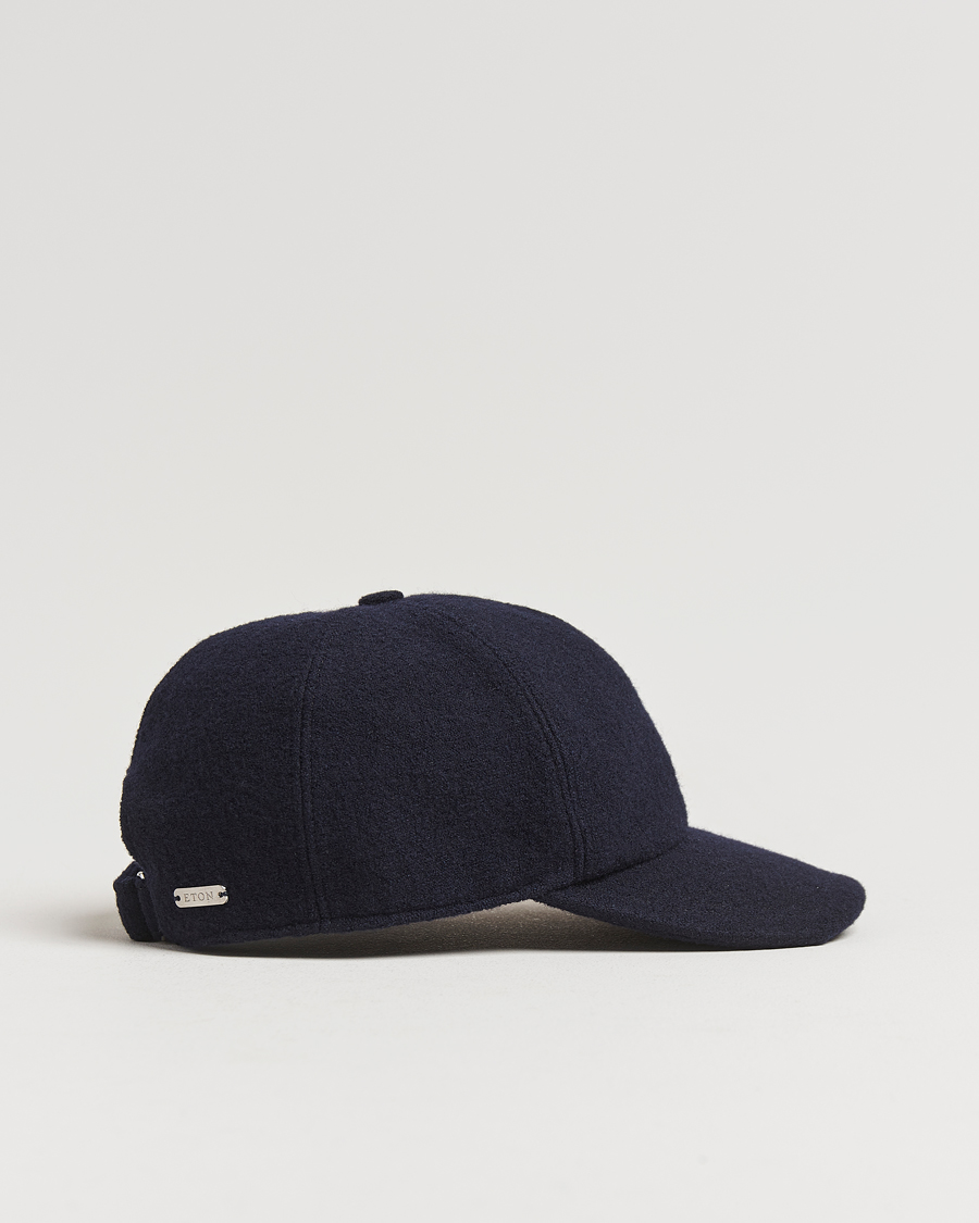 Heren |  | Eton | Boiled Wool Baseball Cap Navy Blue