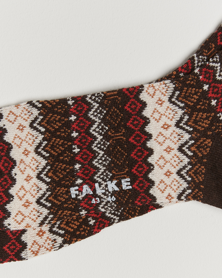 Heren |  | Falke | Aspen Fairisle Socks Dark Brown