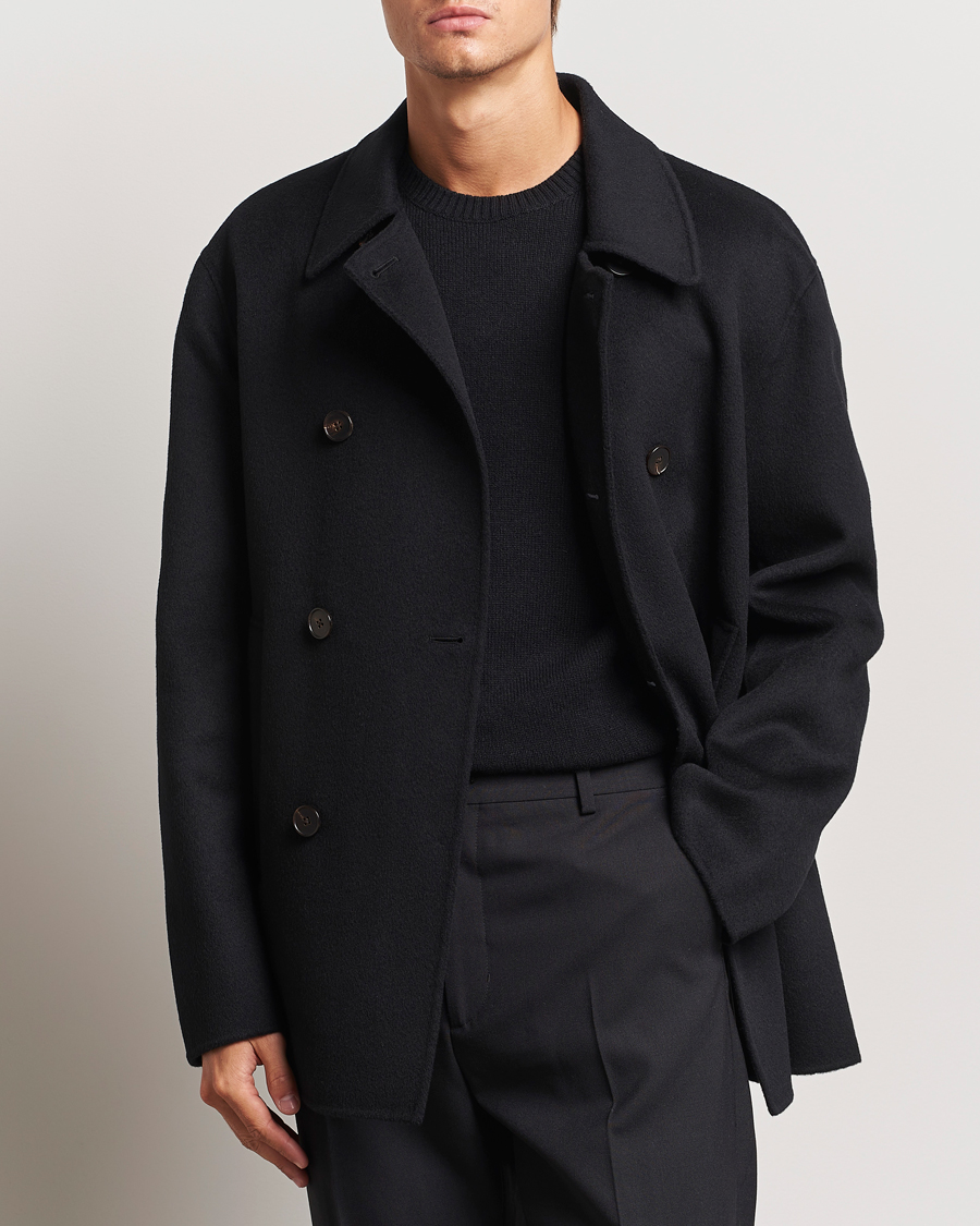 Heren |  | Filippa K | Double Faced Wool Peacoat Black