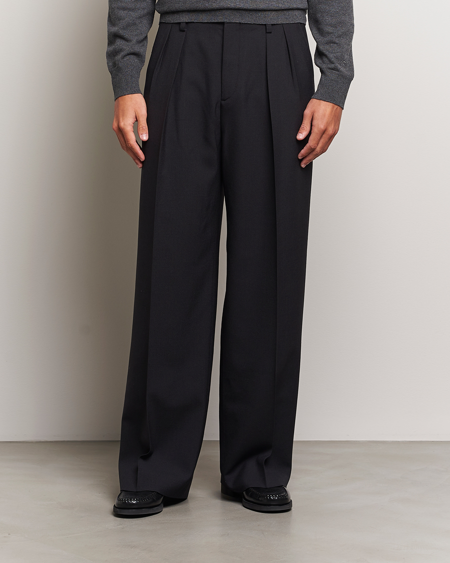 Heren |  | Filippa K | Wide Wool Trousers Black
