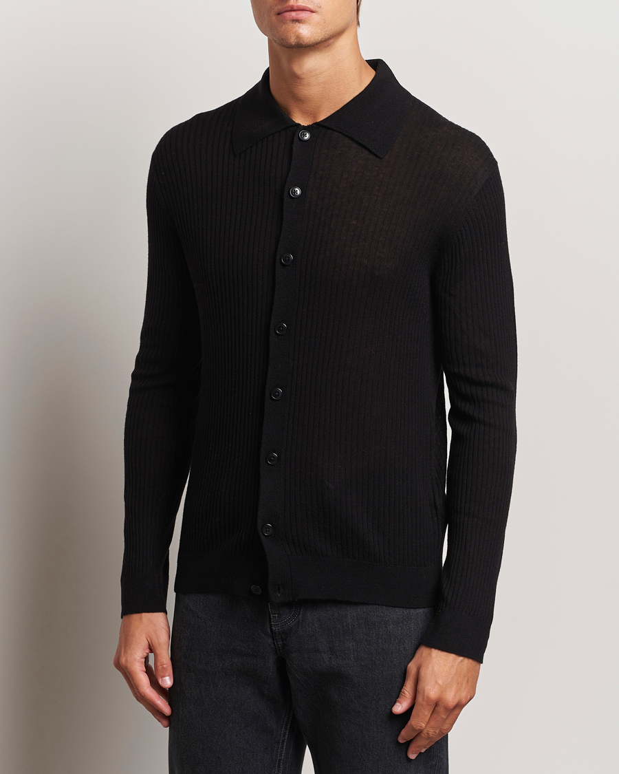 Heren | Business & Beyond - Casual | Filippa K | Light Knitted Cardigan Black