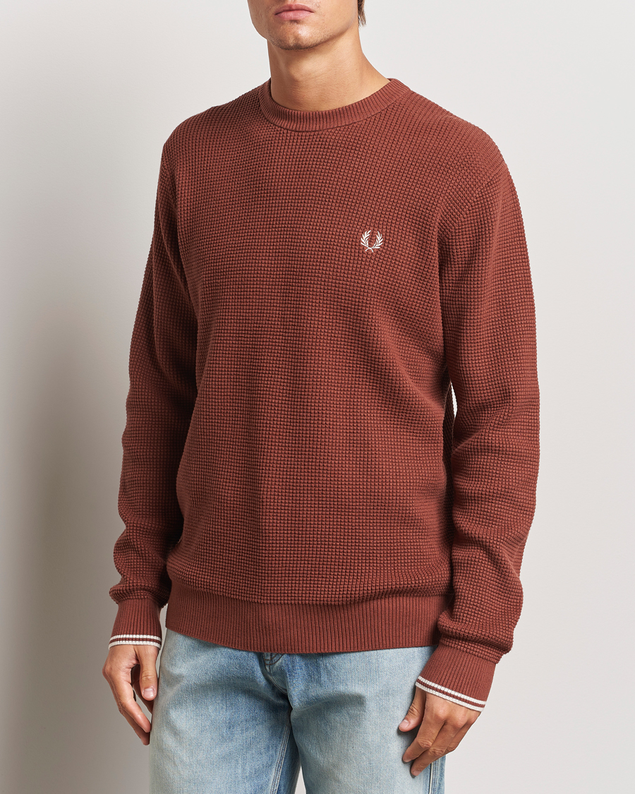 Heren |  | Fred Perry | Waffle Stitch Jumper Whiskey Brown