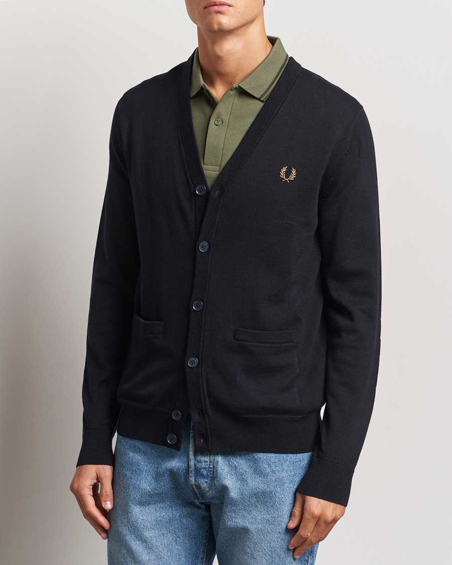 Heren |  | Fred Perry | Knitted Cardigan Navy