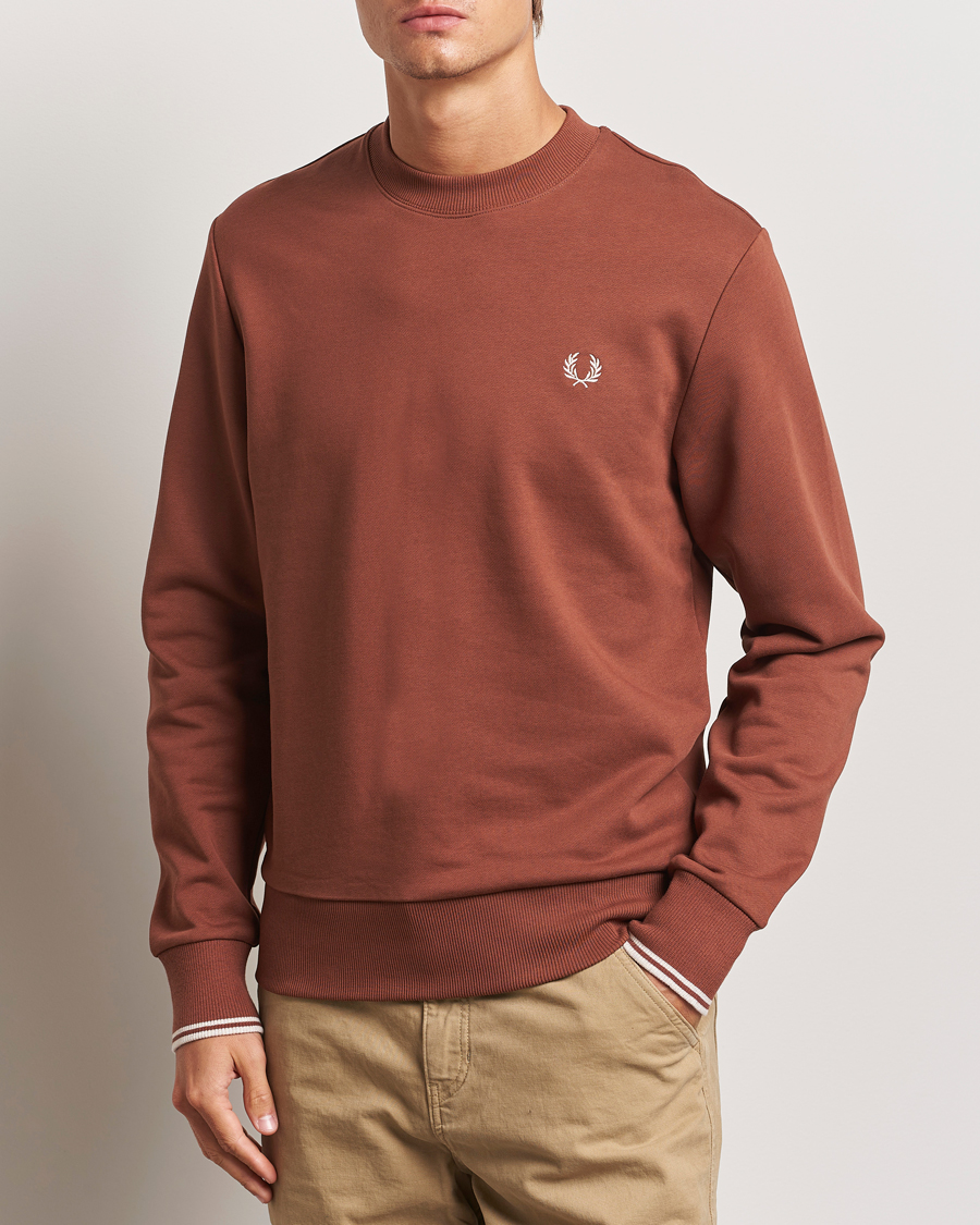 Heren |  | Fred Perry | Crew Neck Sweatshirt Whiskey Brown