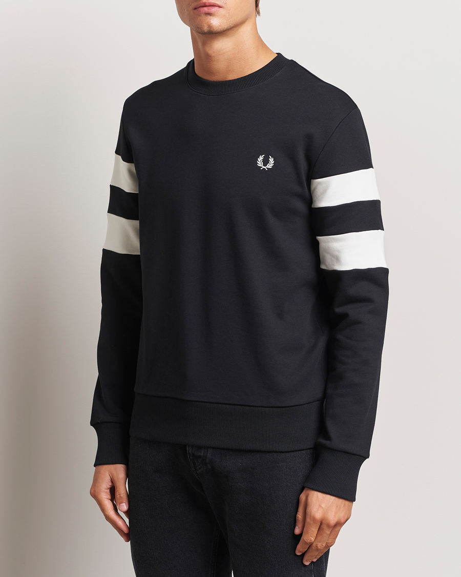 Heren |  | Fred Perry | Tipped Sleeve Crew Neck Sweatshirt Black