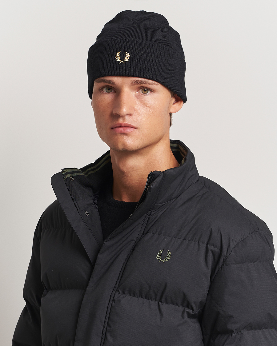 Heren |  | Fred Perry | Merino Wool Beanie Black