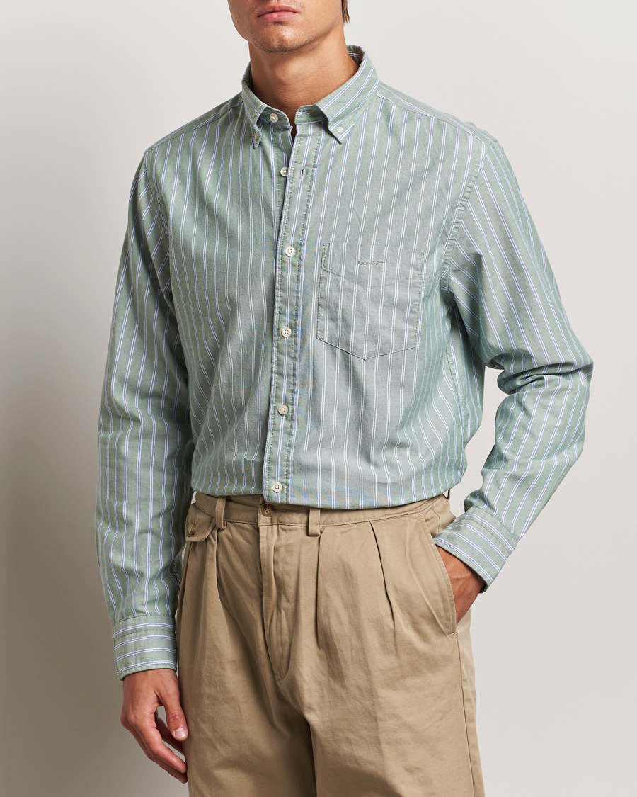 Heren |  | GANT | Archive Oxford Stripe Shirt Dry Forest