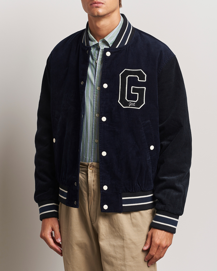 Heren | Herfstjassen | GANT | Cord Varsity Jacket Evening Blue