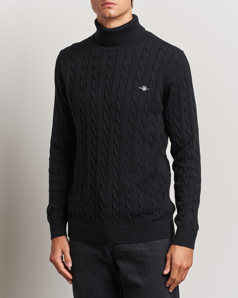 Heren |  | GANT | Cotton Cable Turtle Neck Black