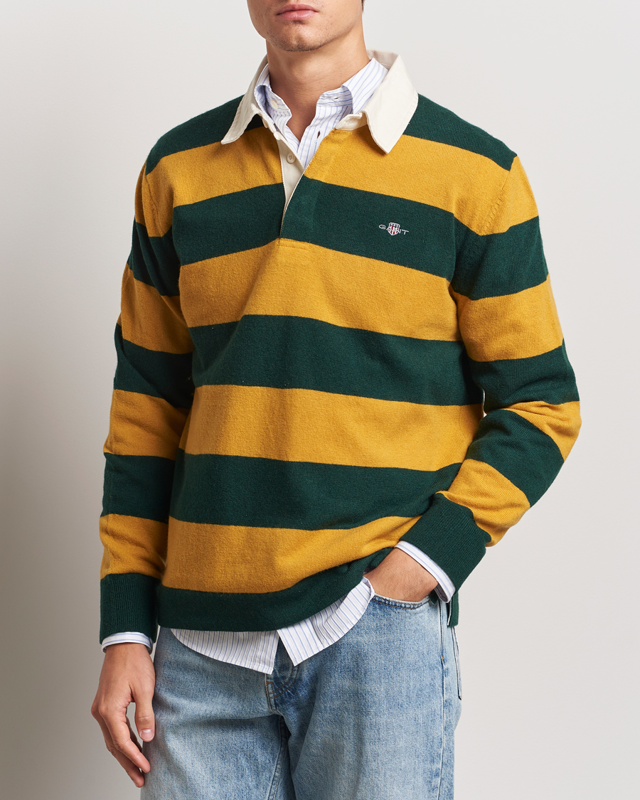 Heren |  | GANT | Extra Fine Lambswool Striped Rugger Tartan Green